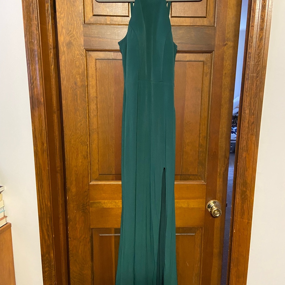 David's Bridal Teal Sleeveless Maxi Dress